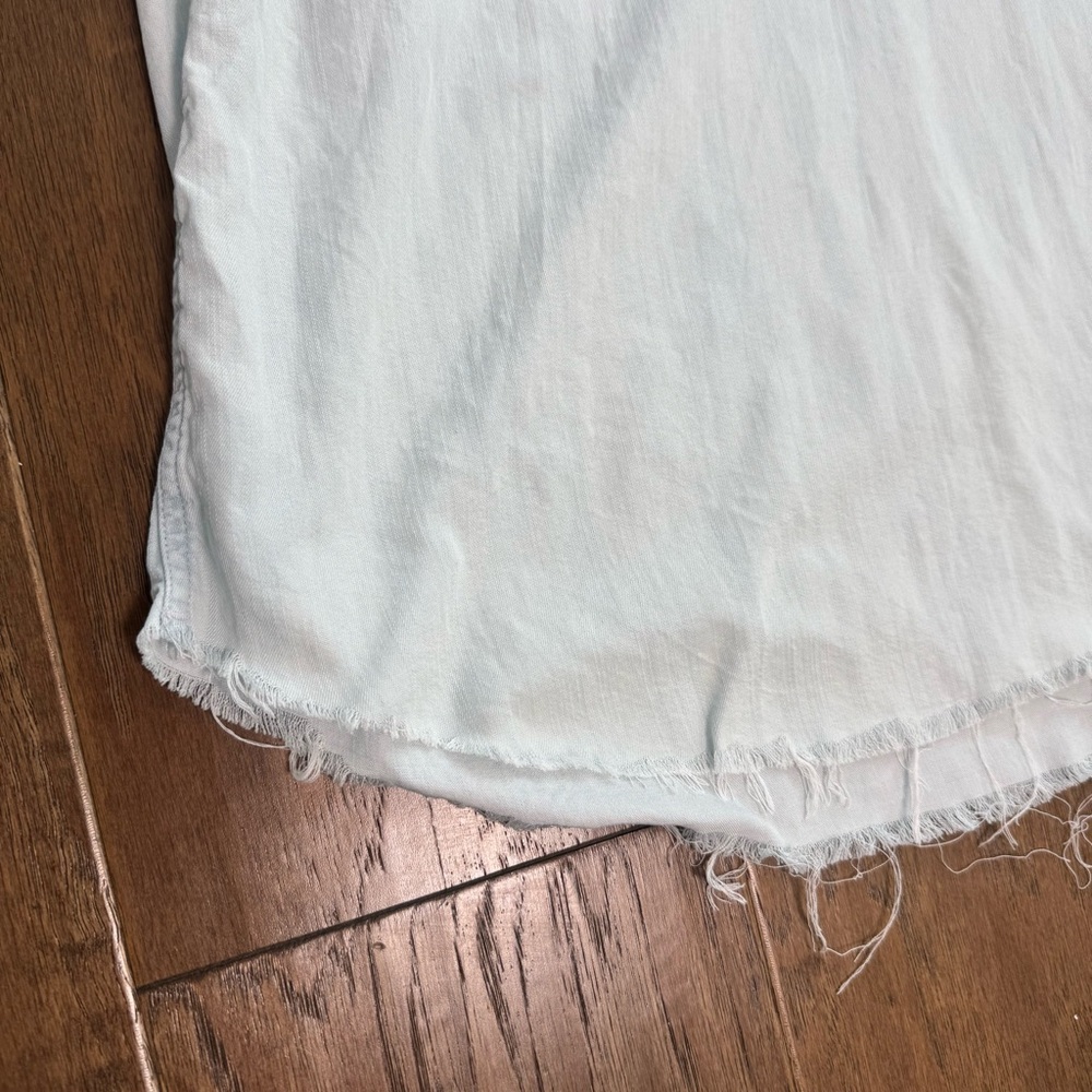 Rails Light Blue Frayed Hem Shirt Dress - Picture 9 of 14